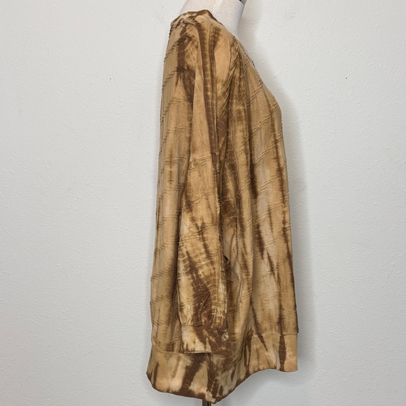 Terra & Sky size 3X Tan Tie-Dye Blouse - Picture 7 of 9